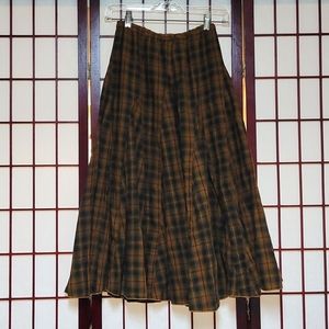 CP Shades sz XS Tan/Black Plaid "Lily" Maxi Skirt